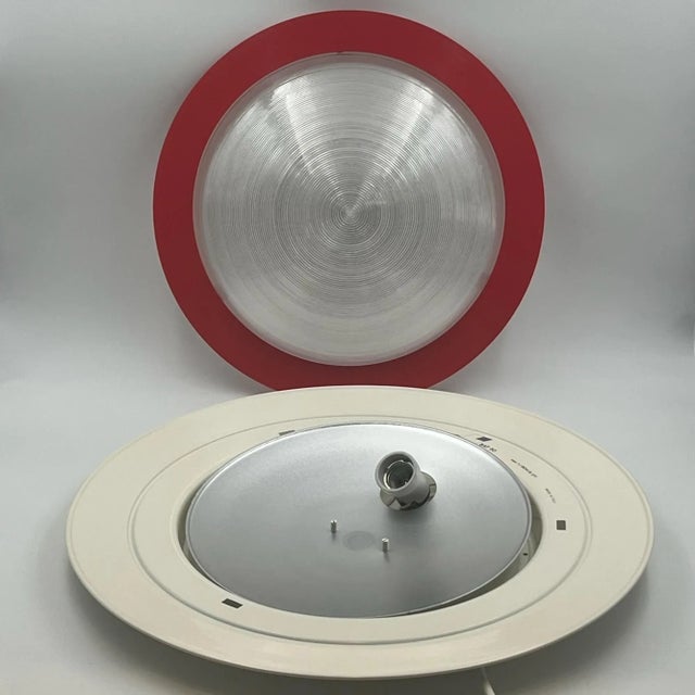 Red Sat 50 Flush Mount by Gigante Boccato and Zambusi for Luci Milano, 1980s For Sale - Image 8 of 11