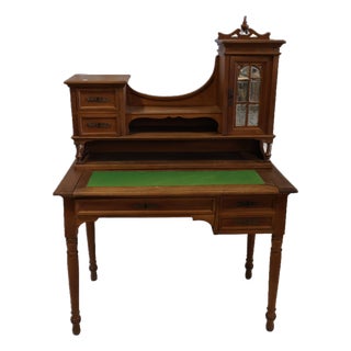 Antique French Walnut Bonheur Du Jour Writing Desk, Hidden Compartment For Sale