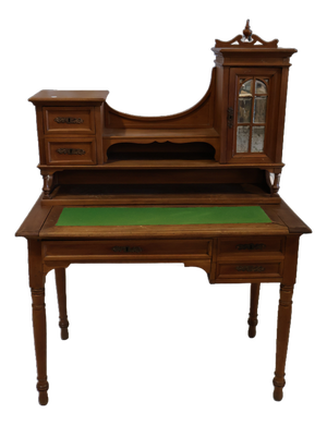 Antique French Walnut Bonheur Du Jour Writing Desk, Hidden Compartment