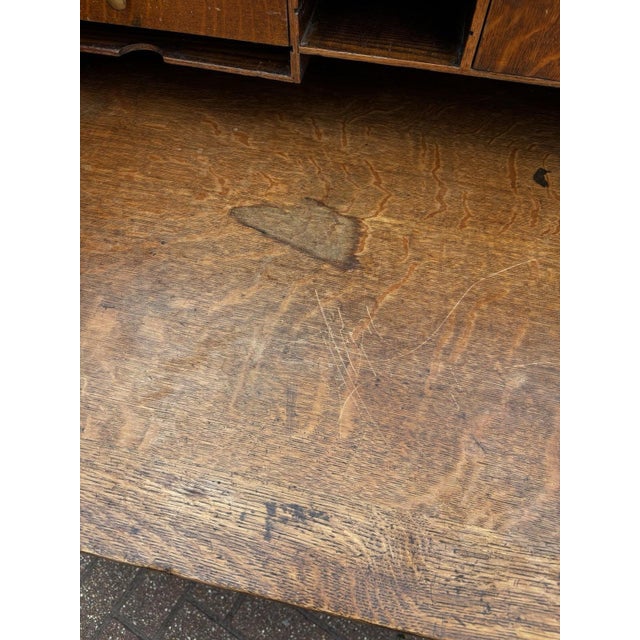 Edwardian Oak Roll Top Desk For Sale - Image 12 of 15