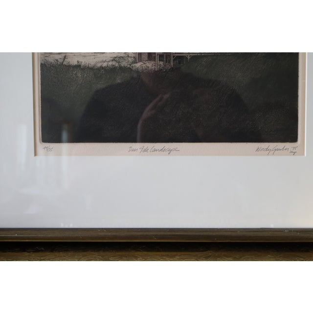 Ivory Woody Gruber “Deer Isle Landscape” Signed 1975 Drypoint Etching 49/75 For Sale - Image 8 of 18