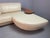 Mid-Century Italian Cream Leather Landscape Sofa with Chaise Longue and Integrated Table from Frighetto, Italy, 1980s, Set of 2 For Sale - Image 14 of 18