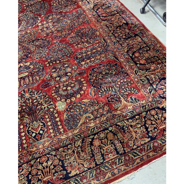 1920s, Handmade Antique Persian Sarouk Rug 9.1' X 11.6' For Sale - Image 4 of 10