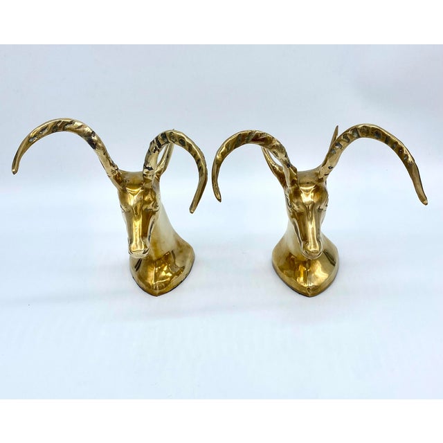 1950's Vintage Brass Antelope Bookends a Pair Chairish