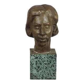 Mid 20th Century Modern Marble Bust of a Woman by James Patrick Maher For Sale