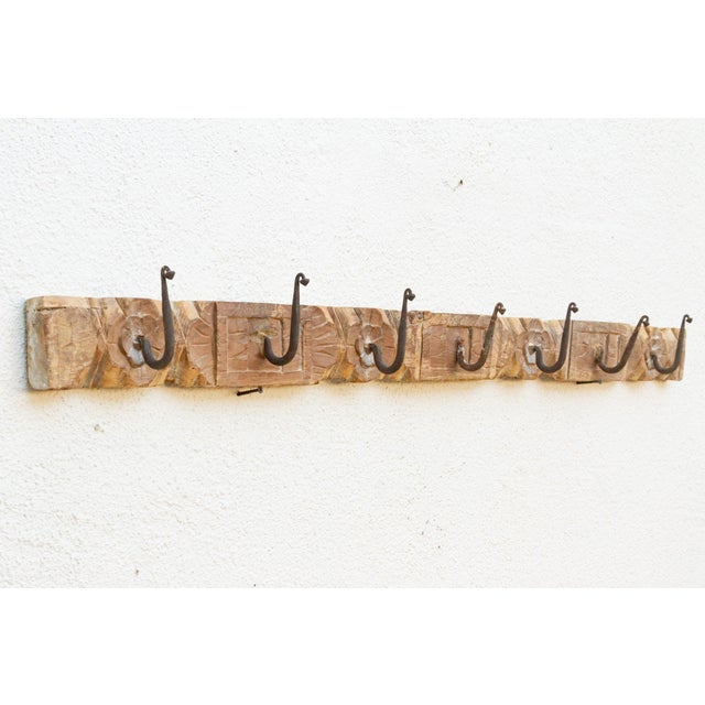 Carved Lotus Flower Wall Hook For Sale - Image 4 of 7