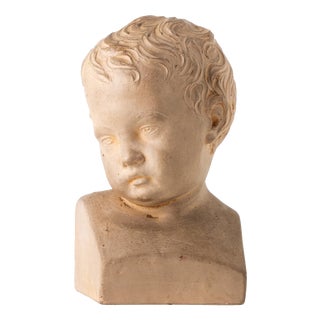 Earthenware Bust of a Boy, 19th Century For Sale