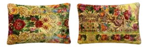 Handwoven Velvet Lumbar Pillow Cover 17'' X 24'' - Set of Two