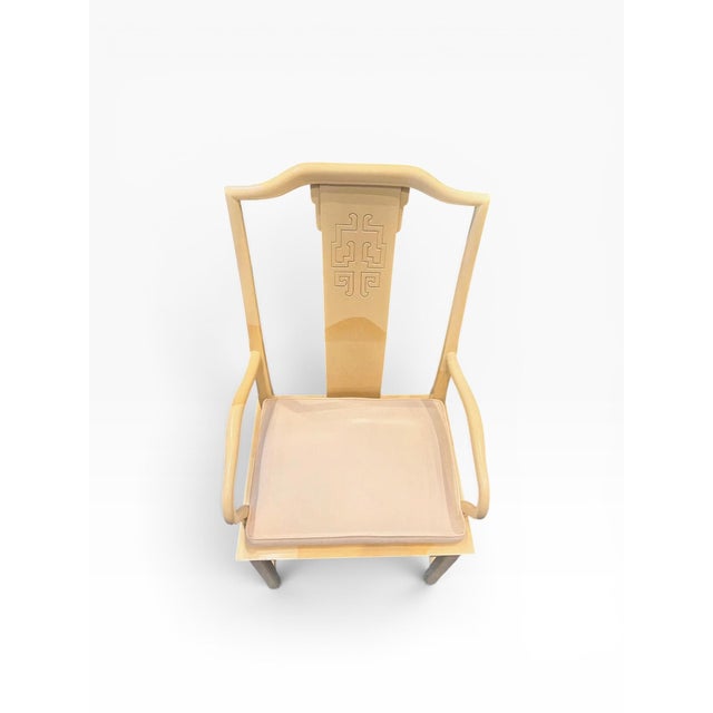 1990s Century Furniture Raymond Sobota Faux Goatskin Dining Chairs- Set of 6 For Sale - Image 11 of 14