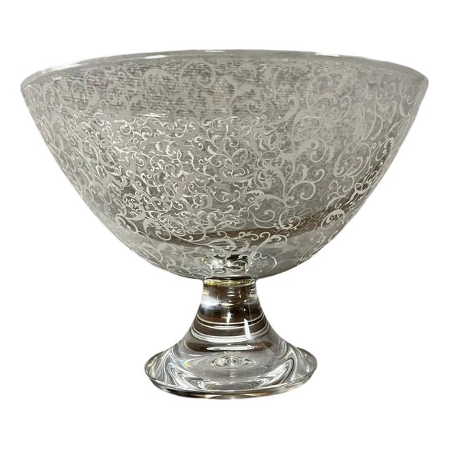 Large Baccarat Crystal Centerpiece on Pedestal For Sale