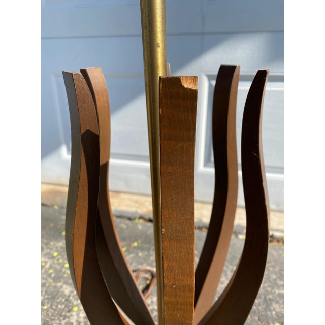 Mid Century Modern Sculptural Wood Table Lamp For Sale - Image 4 of 10