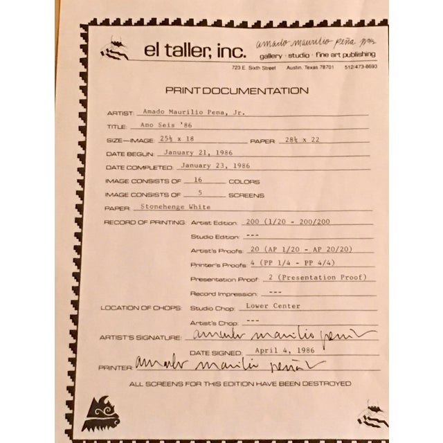 Artist edition 200/200. Completed January 23, 1986. Signed April 4, 1986. All screens have been destroyed. Beautiful...