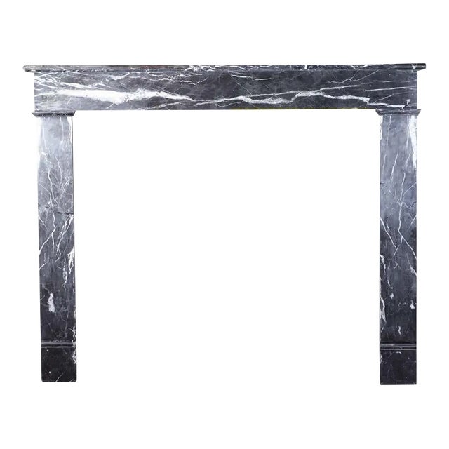 19th Century Louis Philippe Grey Saint Anne Marble Antique Fireplace Mantel For Sale