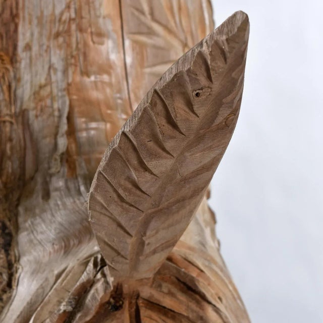 105" Tall Hand Carved Figural Wood Spirit Animals Tree Trunk Totem Sculpture For Sale - Image 10 of 18