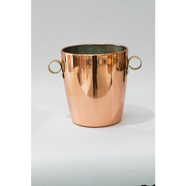 Copper Copper Wine Cooler with Brass Handles, Schwitzerland, 1920s For Sale - Image 8 of 15