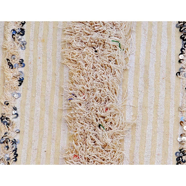 Metal Moroccan Berber Handira Rug in Wool with Sequins, 1970s For Sale - Image 7 of 15