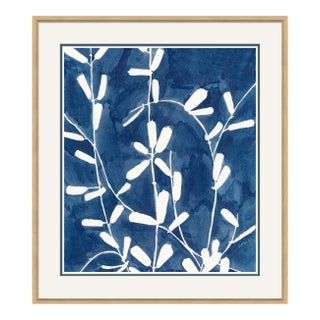 Indigo Paddleleaf Framed Art Print by Susan Hable For Sale