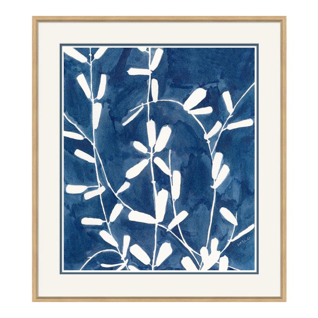 Indigo Paddleleaf Framed Art Print by Susan Hable For Sale