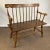 American 1970s Vintage Arts & Crafts Windsor Spindle Back Pine Bench. For Sale - Image 3 of 12