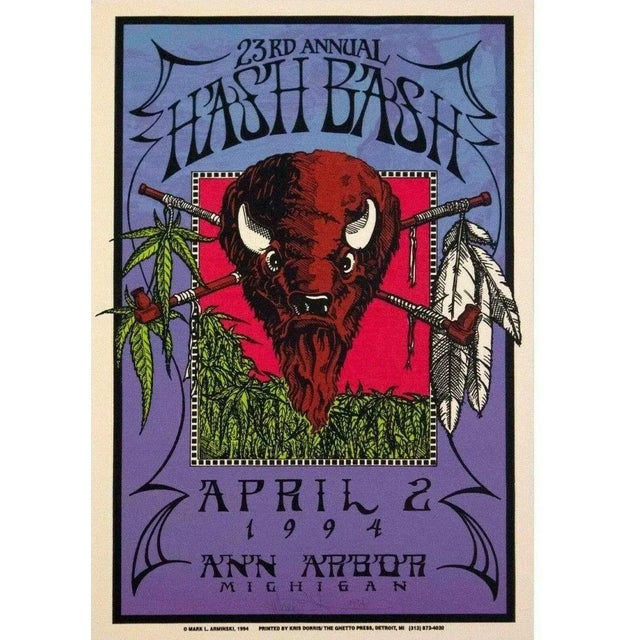 23rd Annual Hash Bash Ann Arbor 1994 Poster Signed For Sale - Image 10 of 10