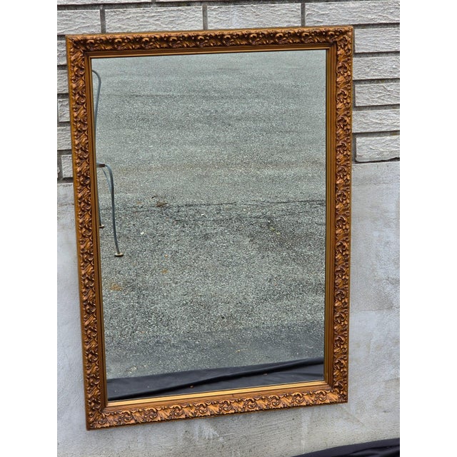Wood 1940 Gilded Hollywood Wall Mirror. For Sale - Image 7 of 15
