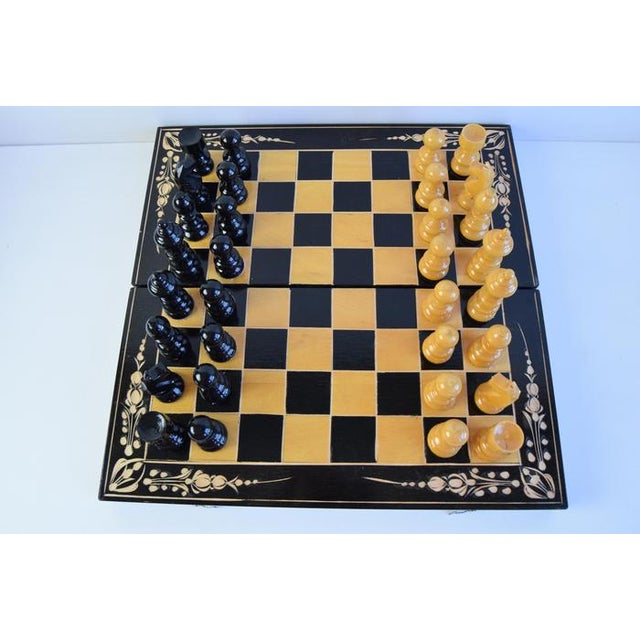 Vintage Wooden Chess Set in Box, 1960s, Set of 33 For Sale - Image 9 of 16