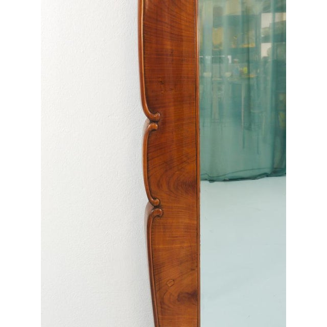 Large Biedermeier Carved and Scalloped Cherry Wood Wall Mirror, Vienna, 1850 For Sale - Image 12 of 13