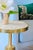Contemporary Matthew Izzo Home Elias Brass and Inlaid Natural Bone and Resin 12" Round Side Table For Sale - Image 3 of 4