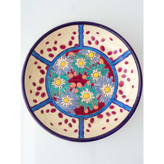 Vintage French Art Deco Cloisonné Enamel Bowl with Daisies from Manufacture Des Emaux De Longwy, 1930 For Sale - Image 13 of 13