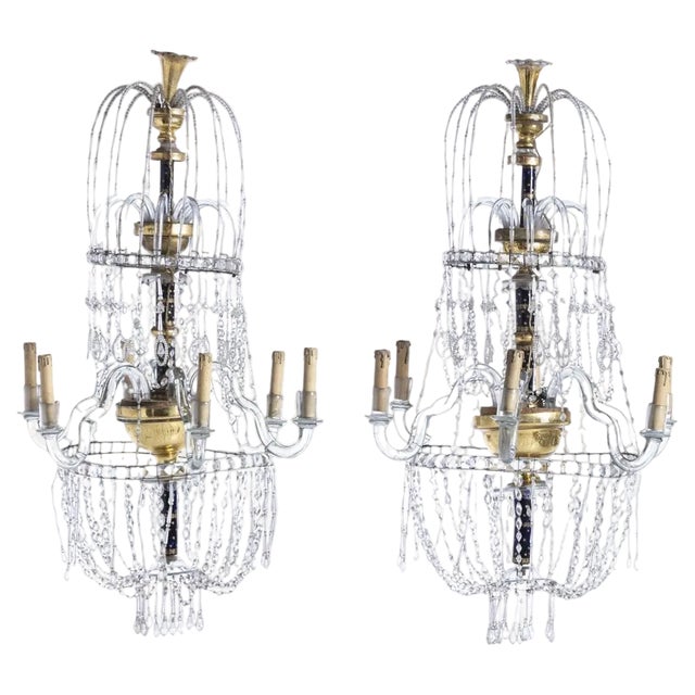 Portuguese Chandeliers, 18th Century, Set of 2 For Sale