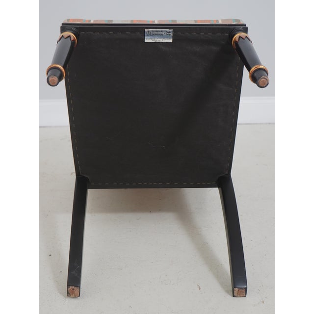 Set of 8 Fabrizi Black Upholstered Regency Dining Room Chairs For Sale - Image 17 of 18