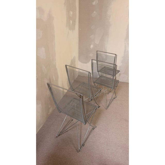 Silver Cross-Swinger Chair by Till Behrens for Schlubach, 1980s, Set of 4 For Sale - Image 8 of 13