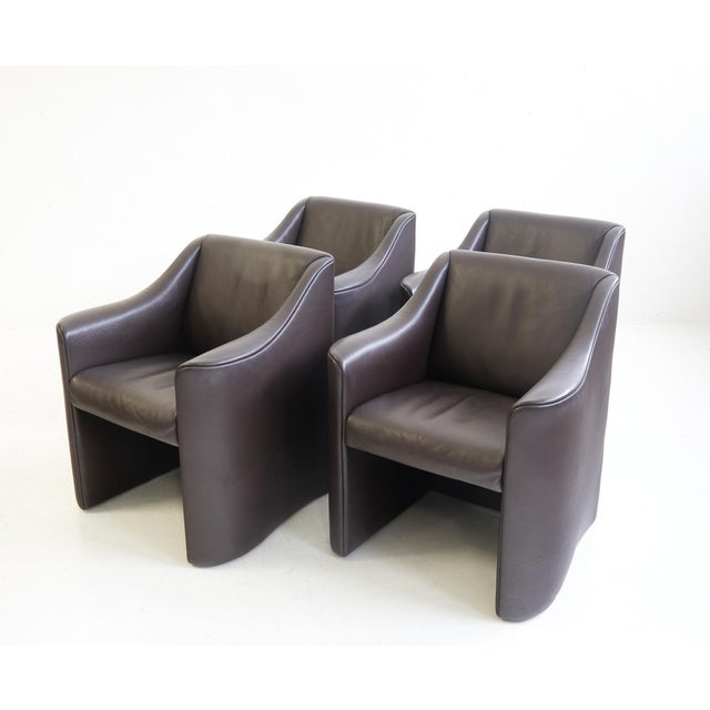 1990s Buffalo Leather Chairs by Luigi Massoni and Pier Giorgio Cazzaniga for Matteo Grassi, 1990s, Set of 8 For Sale - Image 5 of 10
