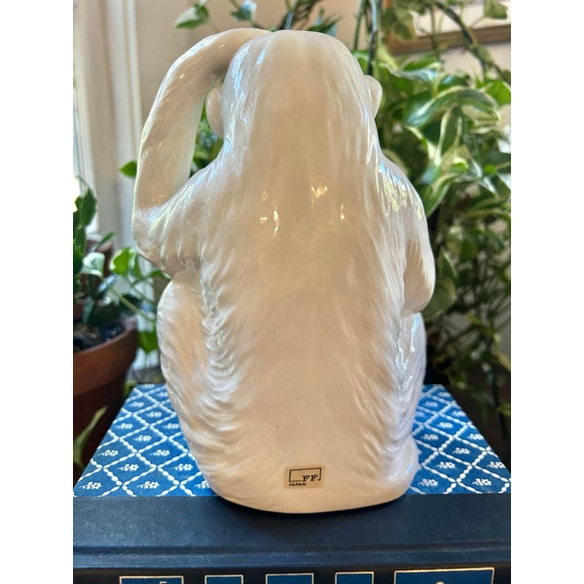 1970s 1977 Fitz and Floyd “Monkey Business” Blanc De Chine Bookend or Figurine For Sale - Image 5 of 11