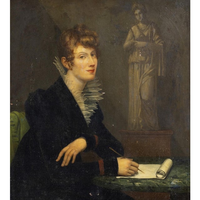 Hans Thoma, Portrait of Ida Müller, Single Woman Scholderer, 19th Century, Oil Painting on Canvas, Framed For Sale - Image 3 of 6