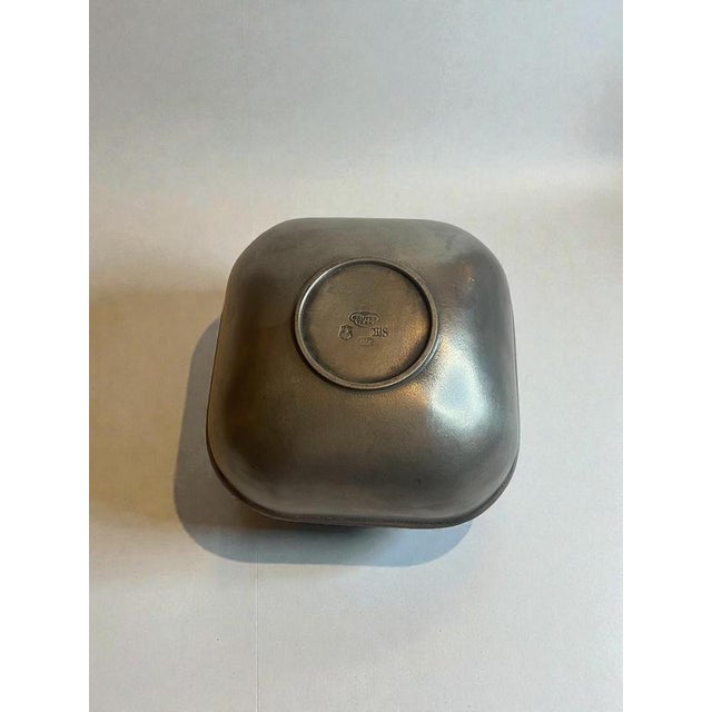 Swedish Modern Pewter Bowl attributed to Edvin Ollers for Schreuder & Olsson, 1938 For Sale - Image 6 of 10