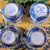 1960s Faenza Garofano Blue Carnation Coffee Pot With Four Cups & Saucers - Set of 9 For Sale - Image 9 of 10