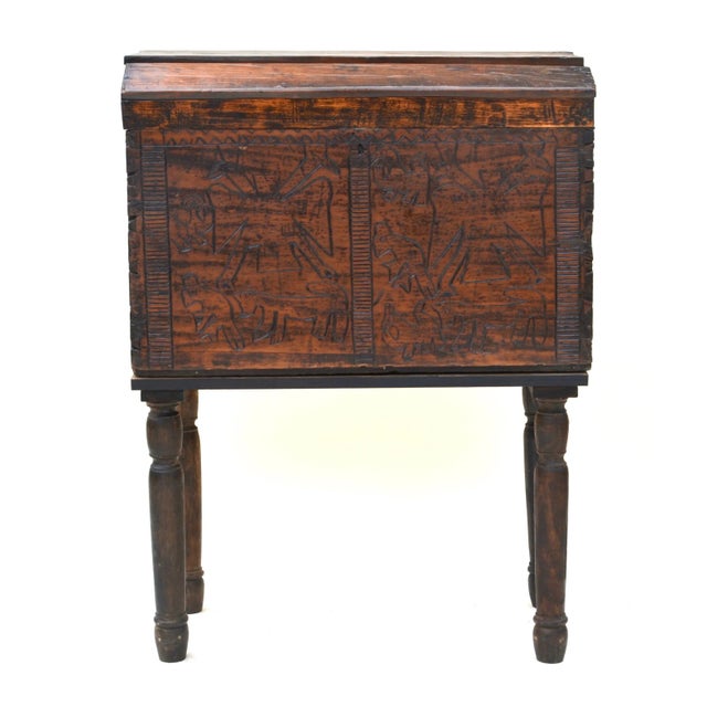 Spanish Colonial Wood Carved Chest For Sale - Image 10 of 10