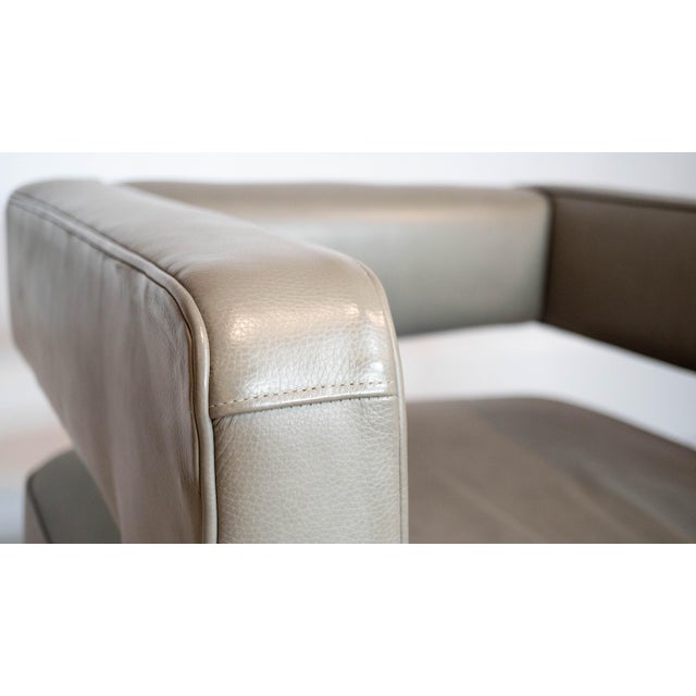 Restoration Hardware Drew Leather Swivel Chair For Sale - Image 14 of 16