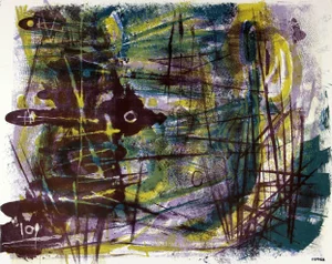 Jerry Opper Abstract Expressionist Lithograph, Circa 1950