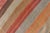 Vintage Turkish Kilim Runner With Coral, Tan and Soft Blue Stripes For Sale - Image 11 of 11