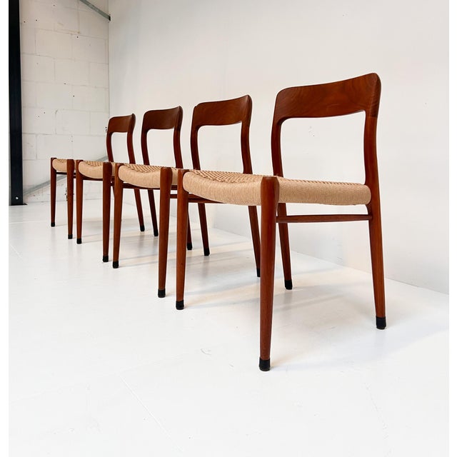 Wood Vintage Model 75 Chairs by Niels Møller for J.L. Møllers, 1960s, Set of 4 For Sale - Image 7 of 18