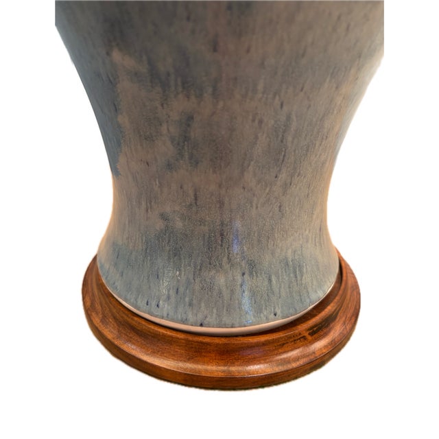 Late 20th Century John Thompson Cerulean Baluster Lamps Unmarked - a Pair For Sale In San Francisco - Image 6 of 7
