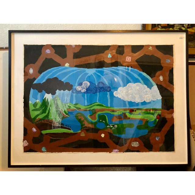 Contemporary Scoli Acosta Large Contemporary Mixed Media Painting LA Artist External Horizons 2004 For Sale - Image 3 of 12