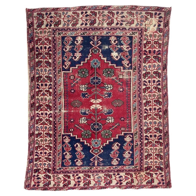 Vintage Wool Turkish Rug, 1940s For Sale