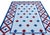 White Handmade Cotton Vegetable Dyed Area Rug, Star Geometric Cream, Blue and Red Dhurrie - 8'x10' For Sale - Image 8 of 12