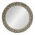 Bone Inlay Black and White Round Mirror with Floral Motifs For Sale