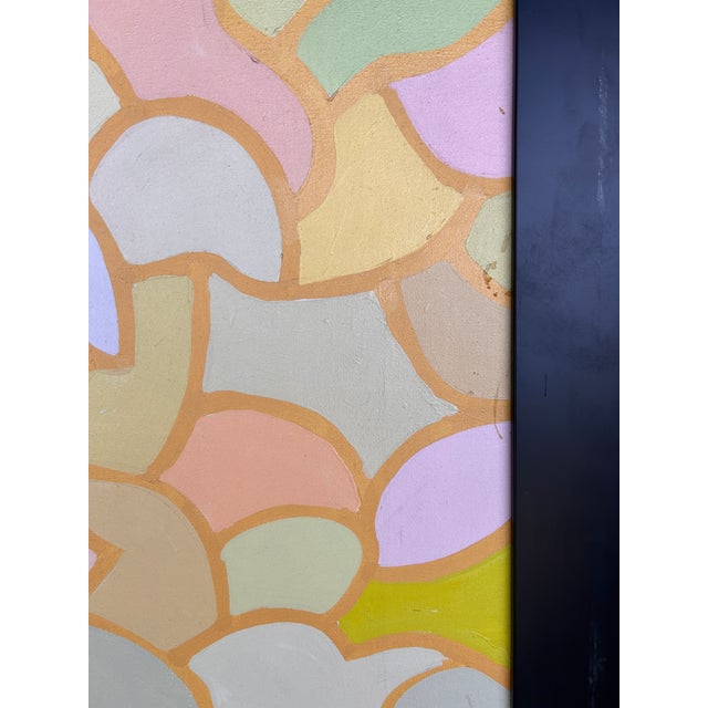 Paint Vintage 1980s New York School Geometric Abstract Painting Large Patricia Sloane For Sale - Image 7 of 9