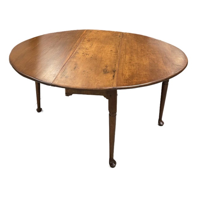 18th Century Tiger Maple Drop Leaf Dining Table For Sale