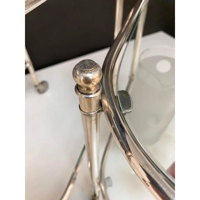 Silver Plated Brass Nesting Tables with Wheels from Maison Jansen, France, Set of 3 For Sale - Image 16 of 18